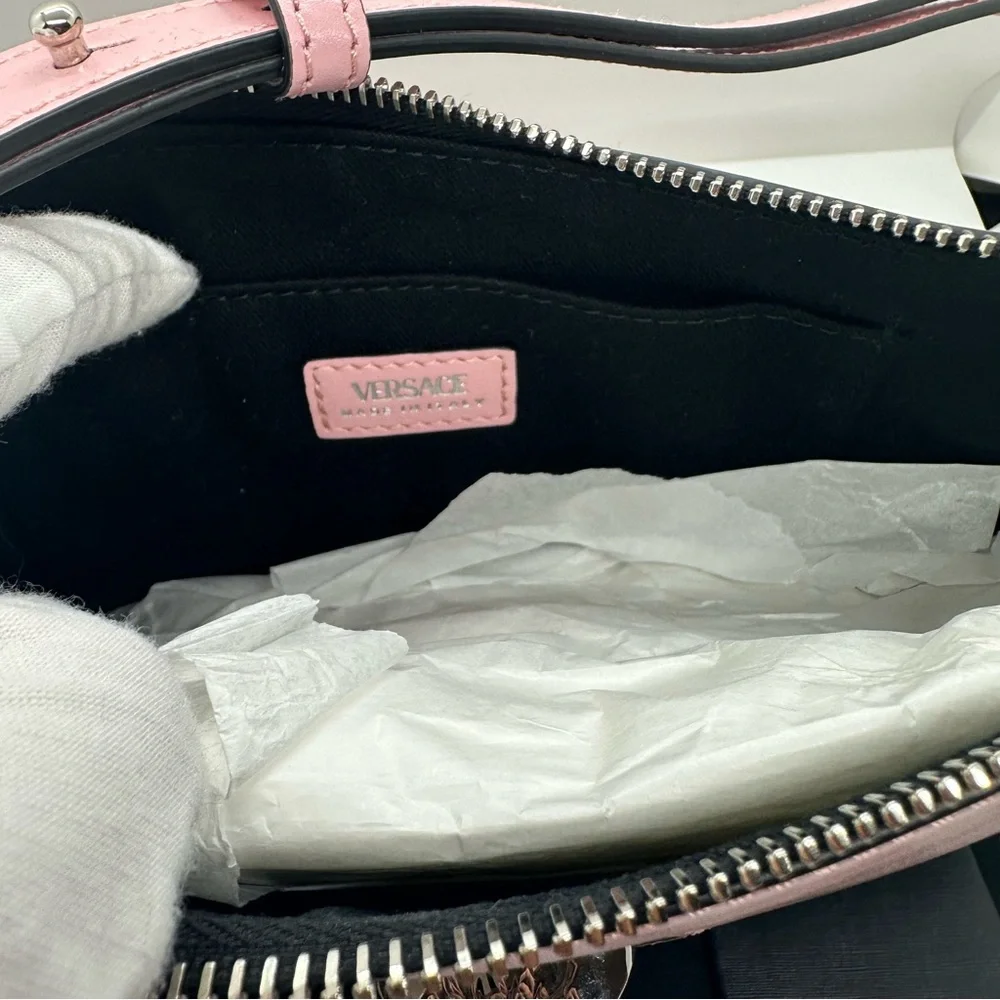 NWT Versace | Pink Calf Leather La Medusa Adjustable Shoulder Bag $925